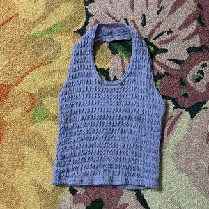 STRETCHY CROPPED HALTER TOP